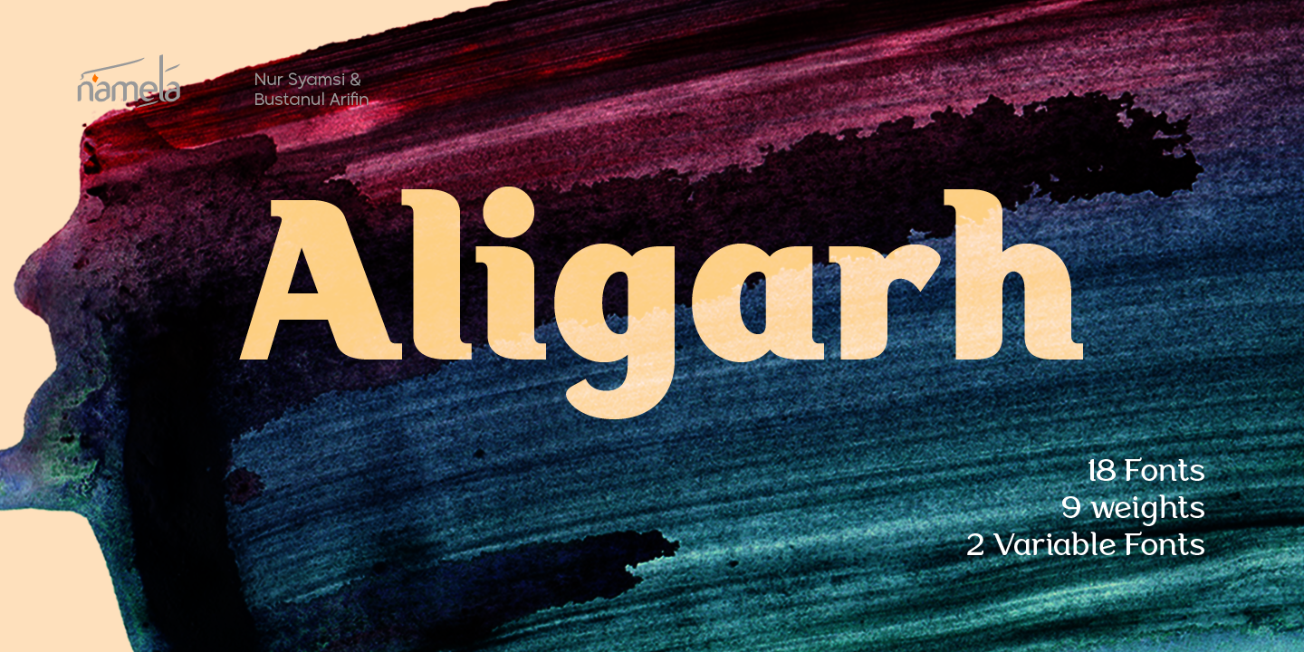 Пример шрифта Aligarh